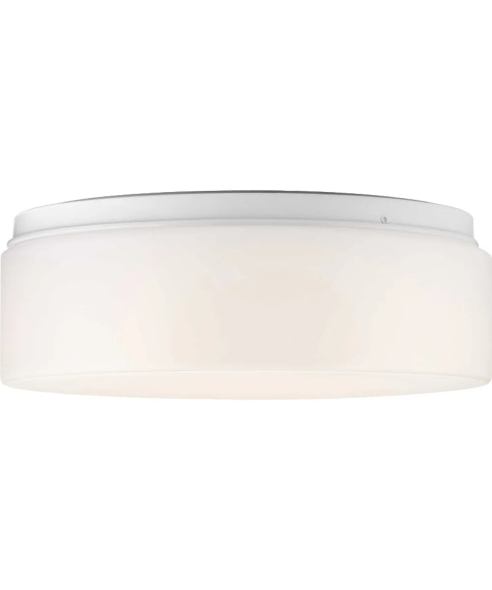 1-Light 11" LED Drum Flush Mount White