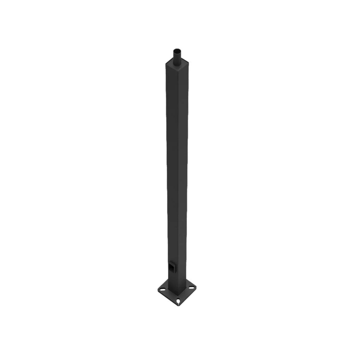 10 ft Light Pole With Base, 4 in Square Shaft, 11 Gauge Thickness, Welded Tenon, Bronze Finish