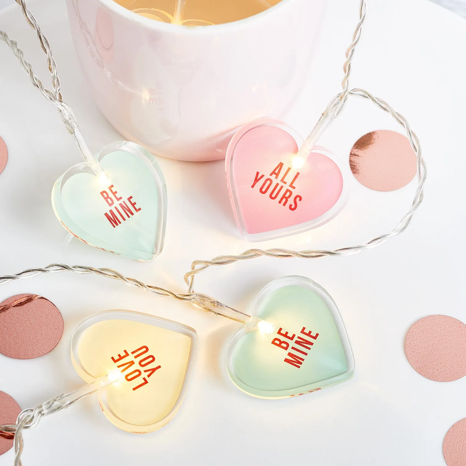 12 Love Hearts Fairy Lights