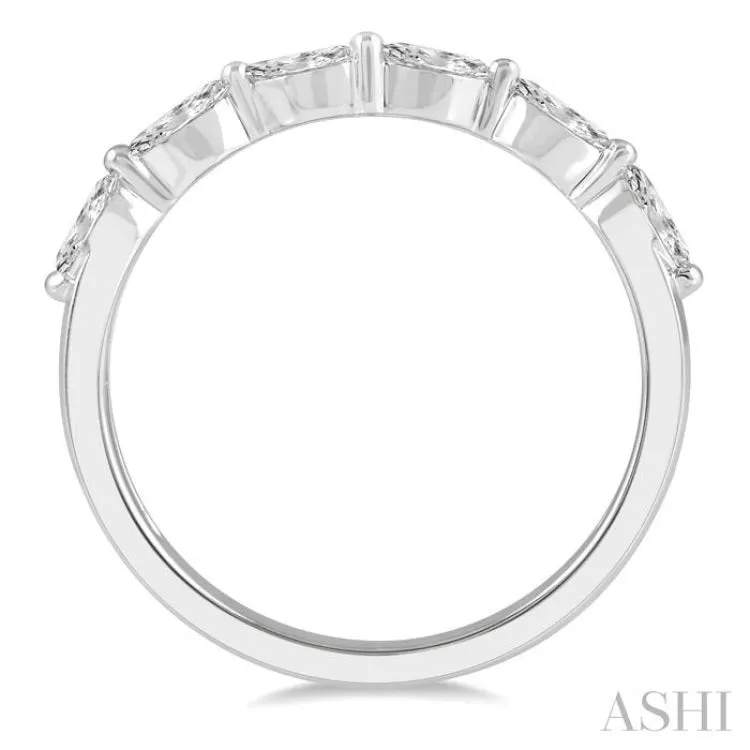 1/3 ctw Marquise Cut Diamond Wedding Band in 14K White Gold