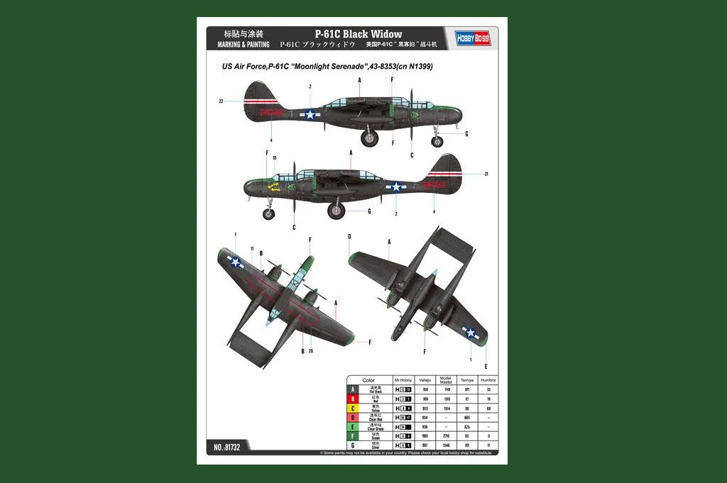 1/48 Hobby Boss P-61C Black Widow 81732