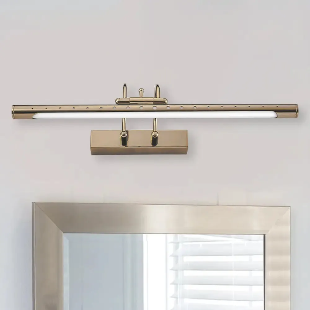 14"/19" Modern Gold Metal Wall Lighting with Tubed Arc Arm - LED Bathroom Vanity Light Fixture