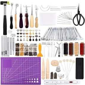 183Pcs Leather kit | Leathercraft Working Tool Kit with Saddle Making Tools Set