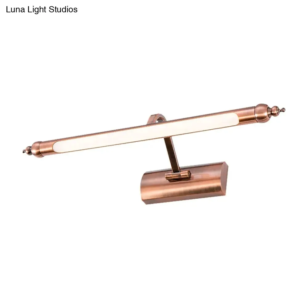 18"/22" LED Bathroom Vanity Sconce Light with Linear Metal Shade in Warm/White Lighting - Copper Wall Fixture