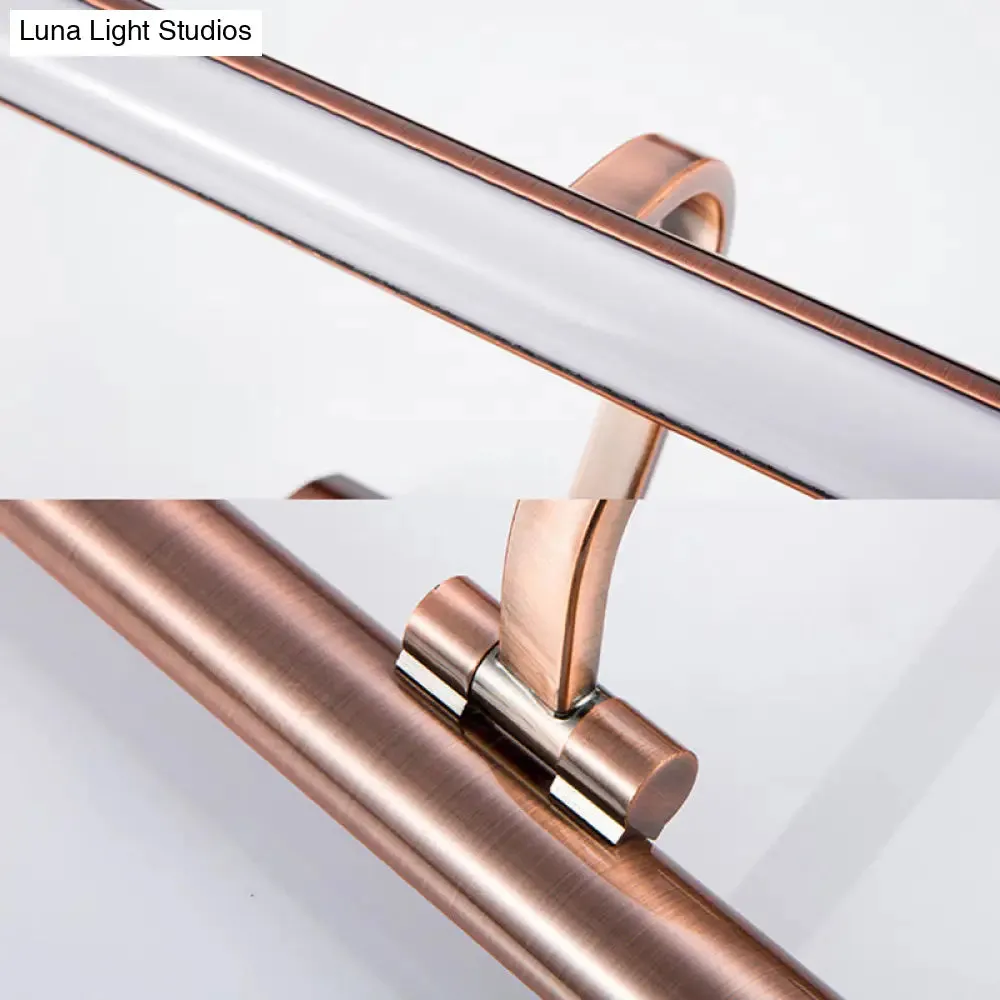 18"/22" LED Bathroom Vanity Sconce Light with Linear Metal Shade in Warm/White Lighting - Copper Wall Fixture