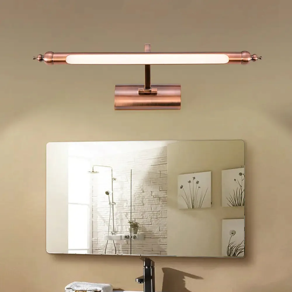 18"/22" LED Bathroom Vanity Sconce Light with Linear Metal Shade in Warm/White Lighting - Copper Wall Fixture