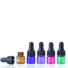 1ml Colour Glass Dropper Bottles (Pk 5)