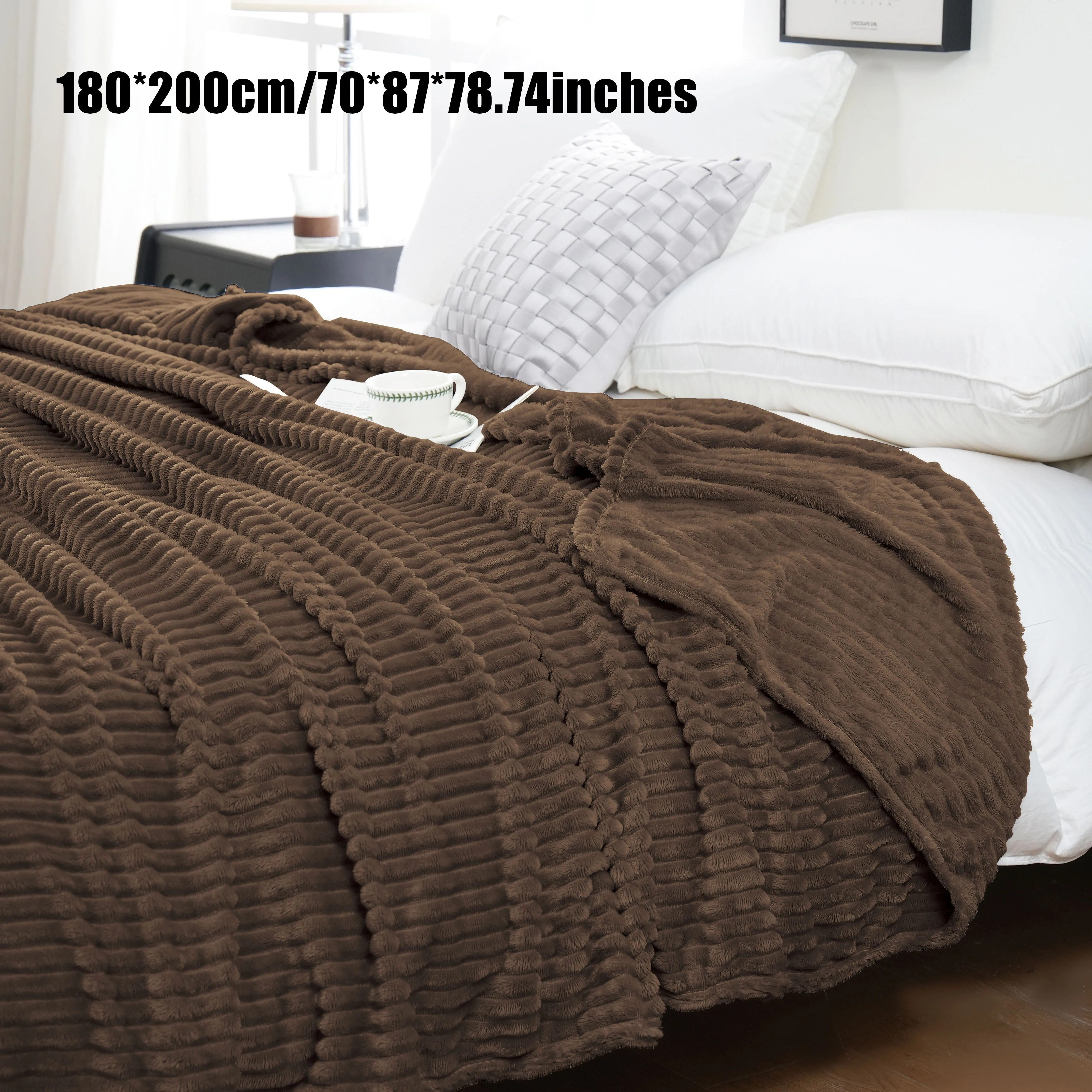 1pc 220GSM Drawstring Flannel Blanket, Plain Flannel Fleece Blanket, Suitable For All Seasons, Warm And Soft, Simple And Stylish, Suitable For Places, Bedrooms, Sofas, Offices, Pet Blankets