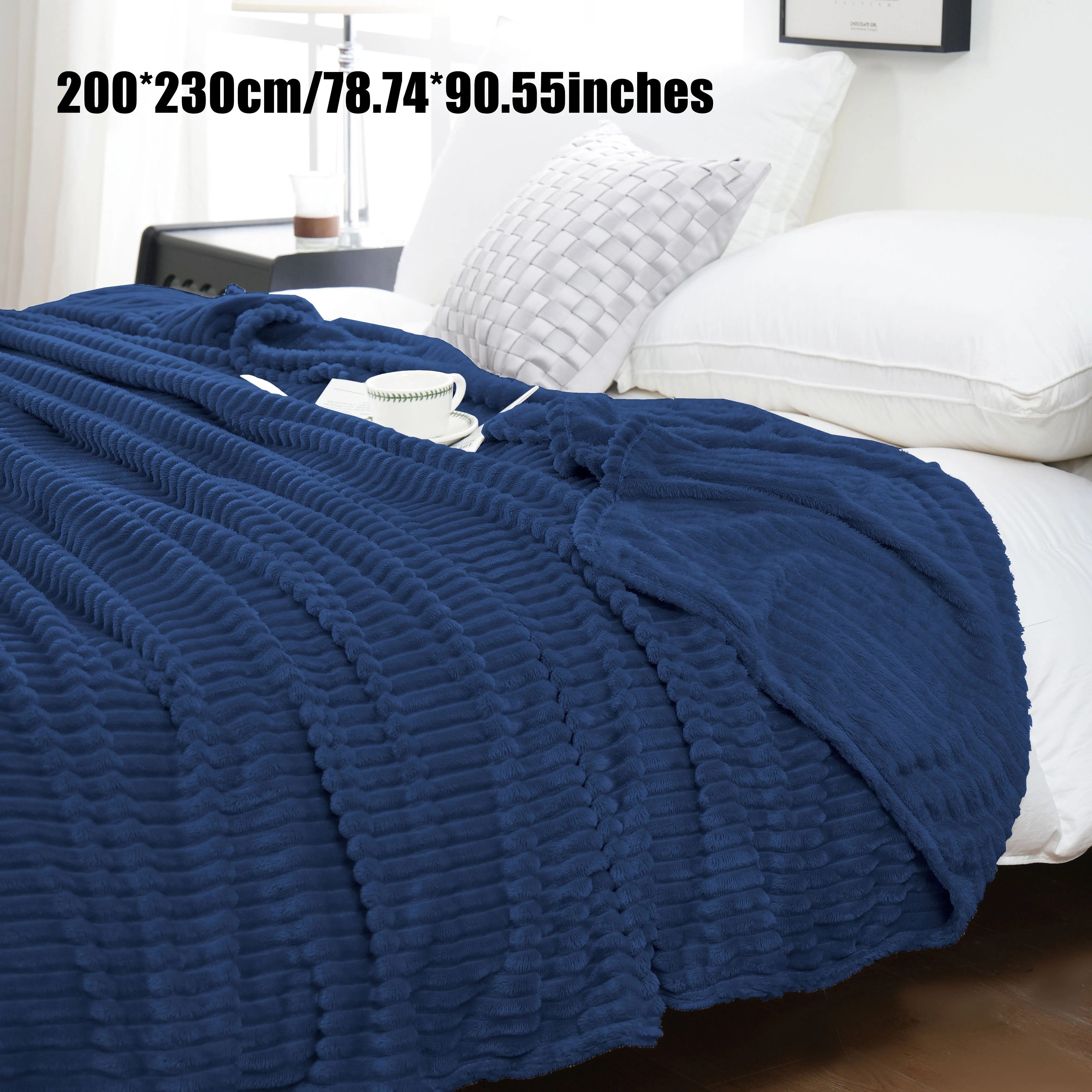 1pc 220GSM Drawstring Flannel Blanket, Plain Flannel Fleece Blanket, Suitable For All Seasons, Warm And Soft, Simple And Stylish, Suitable For Places, Bedrooms, Sofas, Offices, Pet Blankets