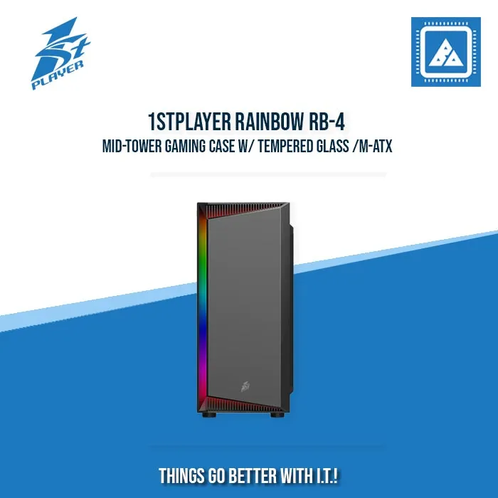 1STPLAYER RAINBOW RB-4 MID-TOWER GAMING CASE W/ TEMPERED GLASS /M-ATX