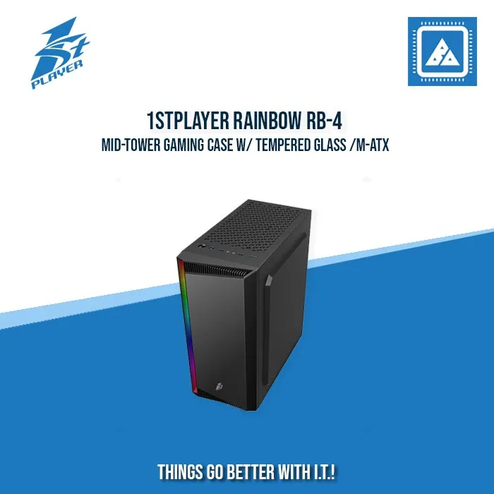 1STPLAYER RAINBOW RB-4 MID-TOWER GAMING CASE W/ TEMPERED GLASS /M-ATX