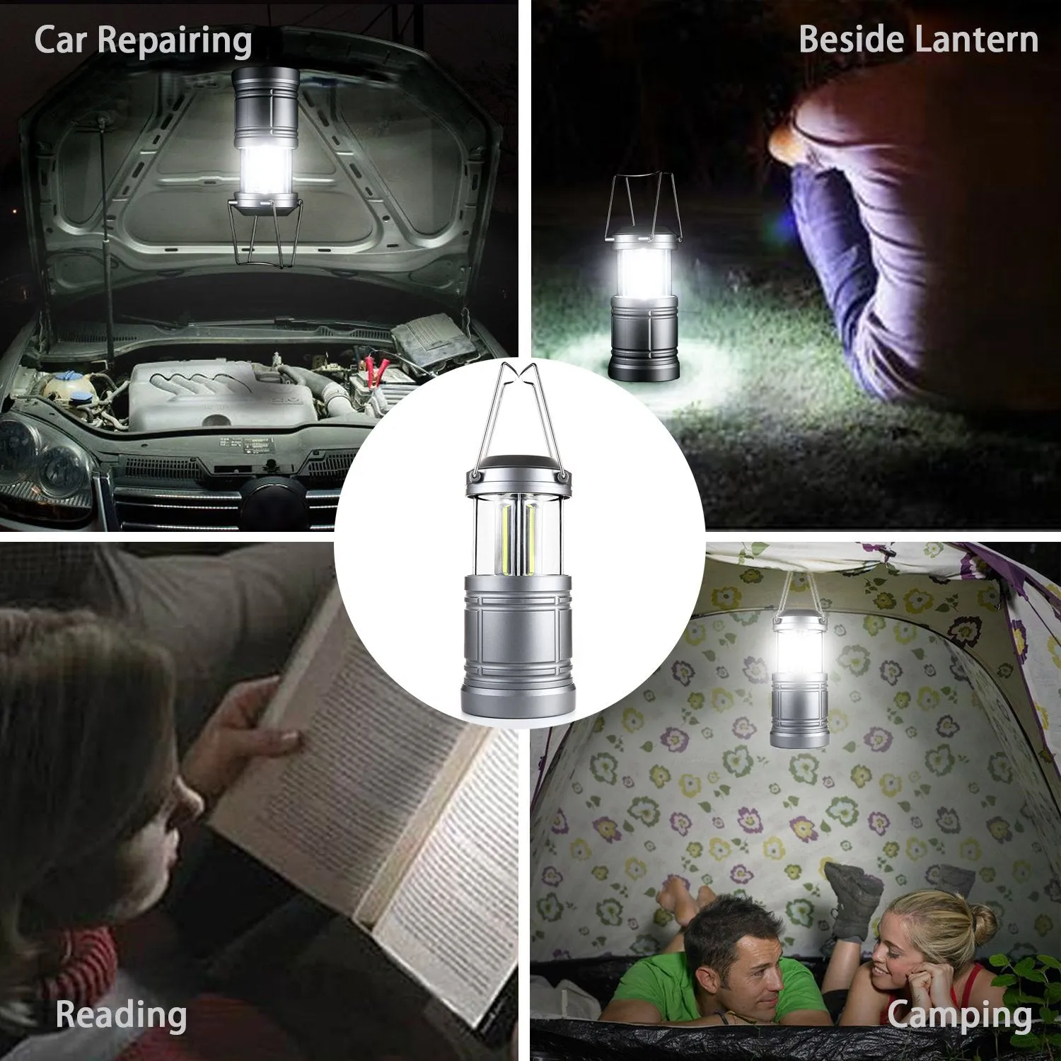 2 Pack LED Camping Lantern - 500 Lumens ,Collapsible LED Lanterns for Hurricane, Emergency,Storms, Outage