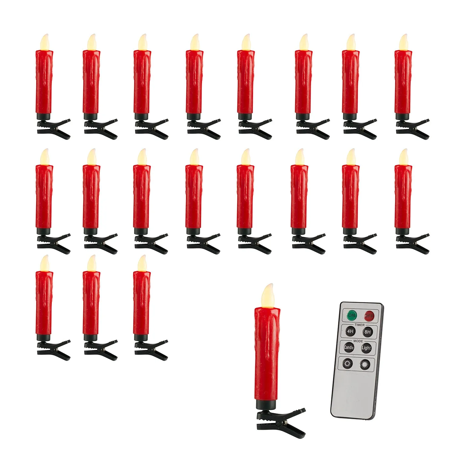 20 Red Christmas Tree Candle Lights