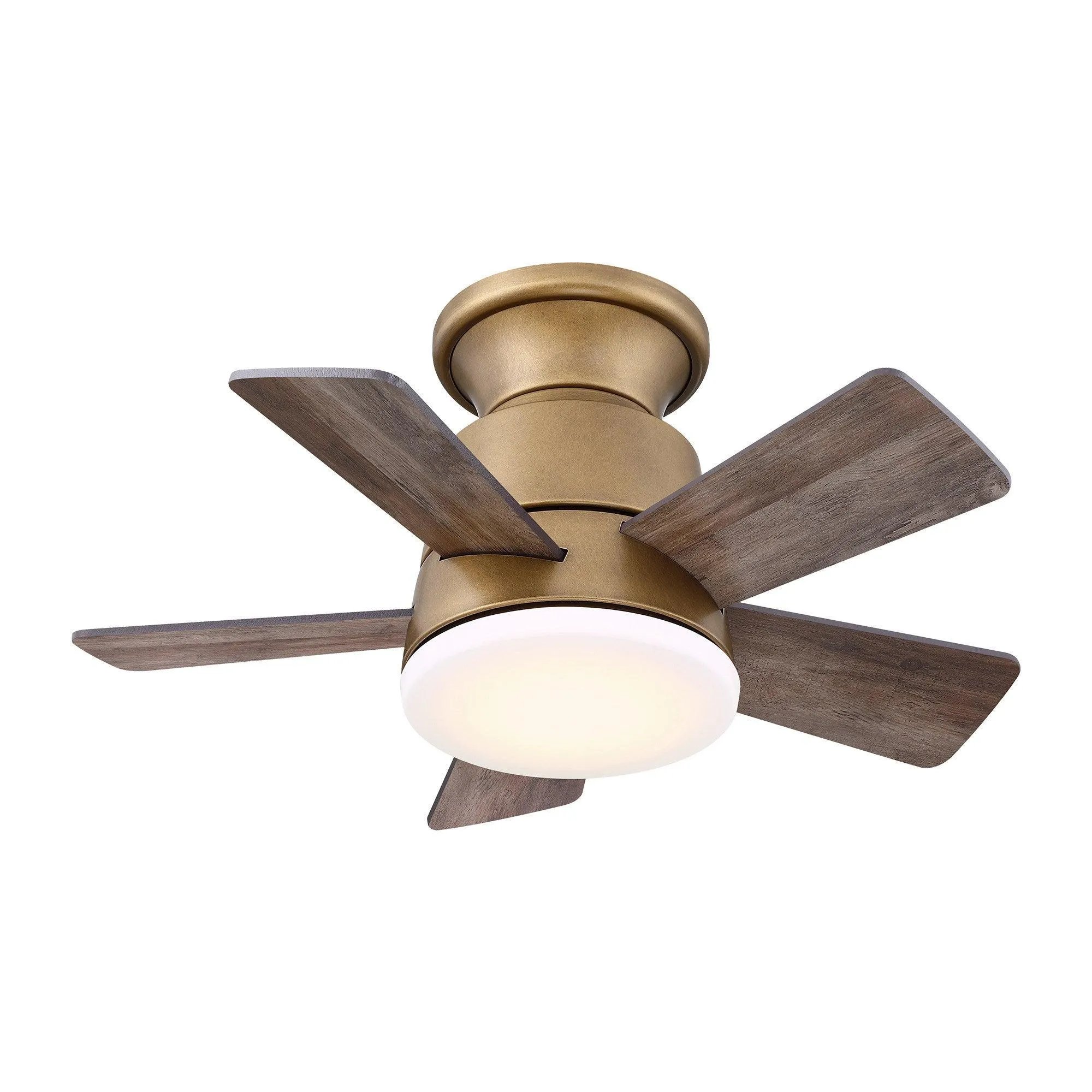 24" Farmhouse Flush Mount Reversible Iron Ceiling Fan with Lighting and Remote Control