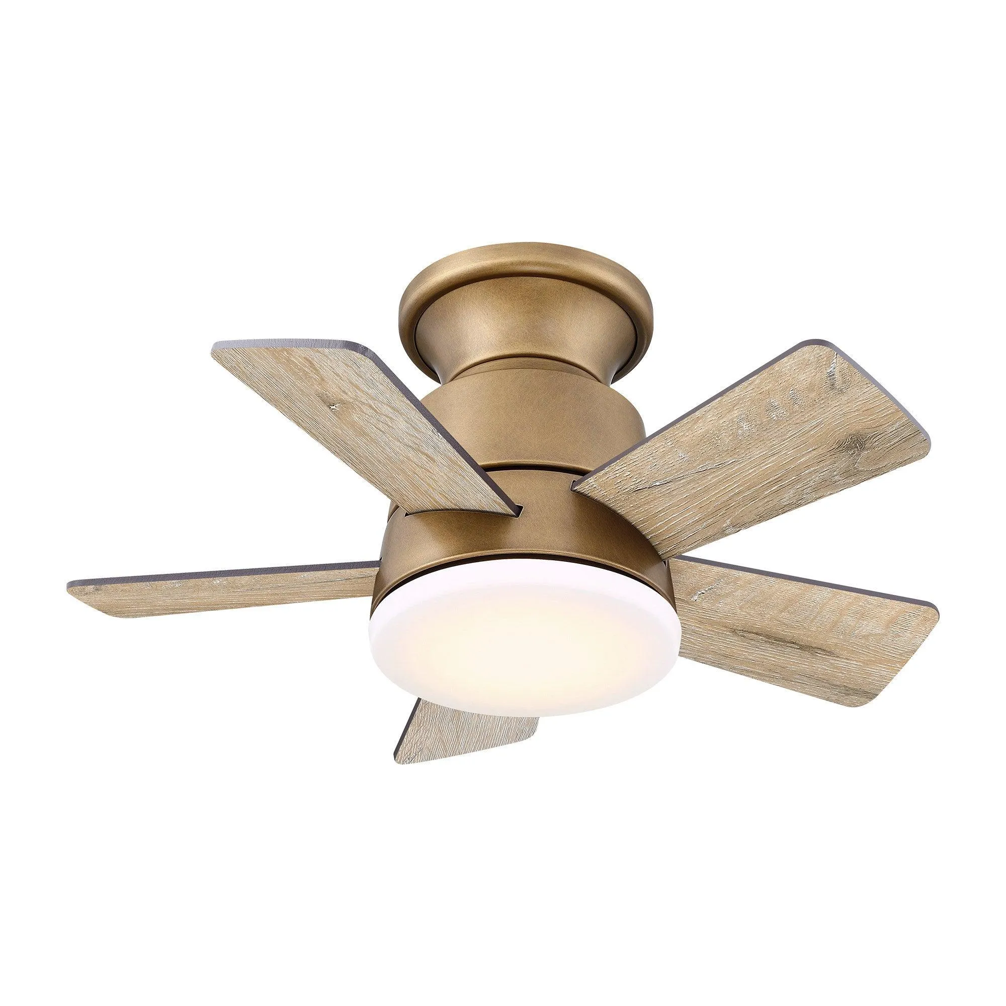 24" Farmhouse Flush Mount Reversible Iron Ceiling Fan with Lighting and Remote Control