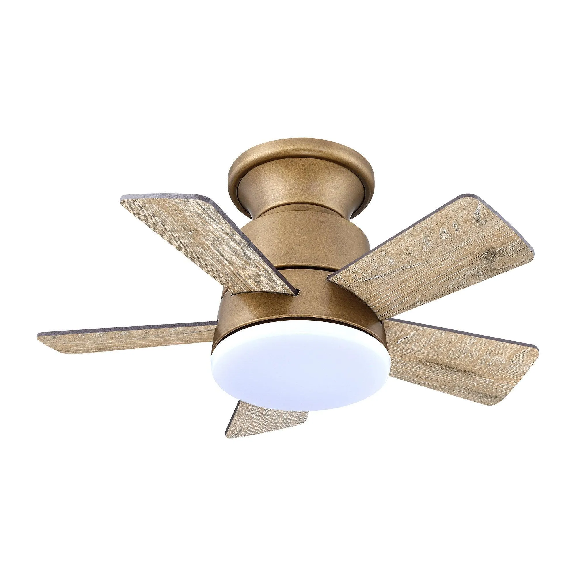 24" Farmhouse Flush Mount Reversible Iron Ceiling Fan with Lighting and Remote Control