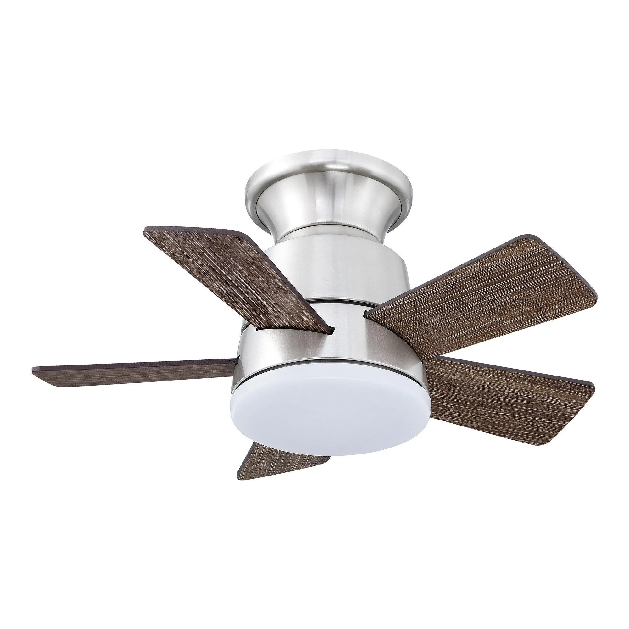 24" Farmhouse Flush Mount Reversible Iron Ceiling Fan with Lighting and Remote Control