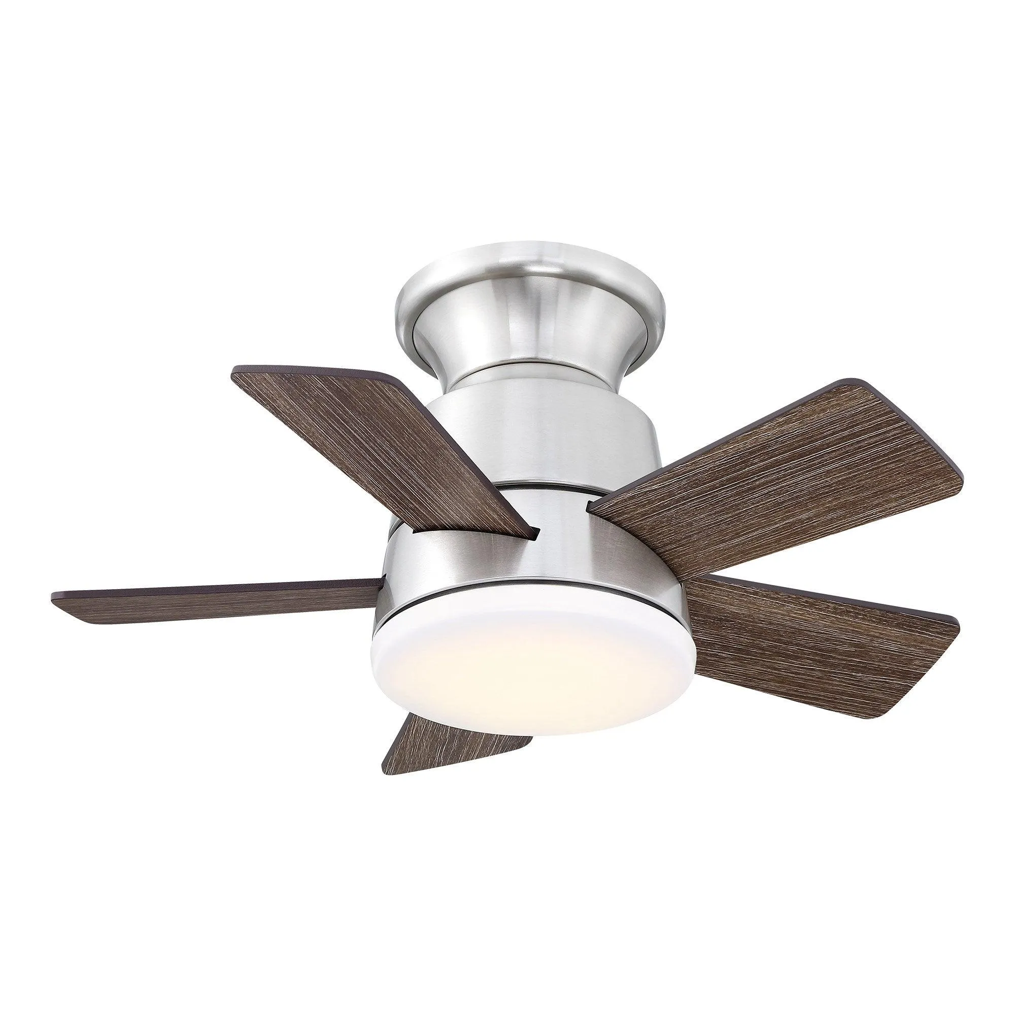 24" Farmhouse Flush Mount Reversible Iron Ceiling Fan with Lighting and Remote Control