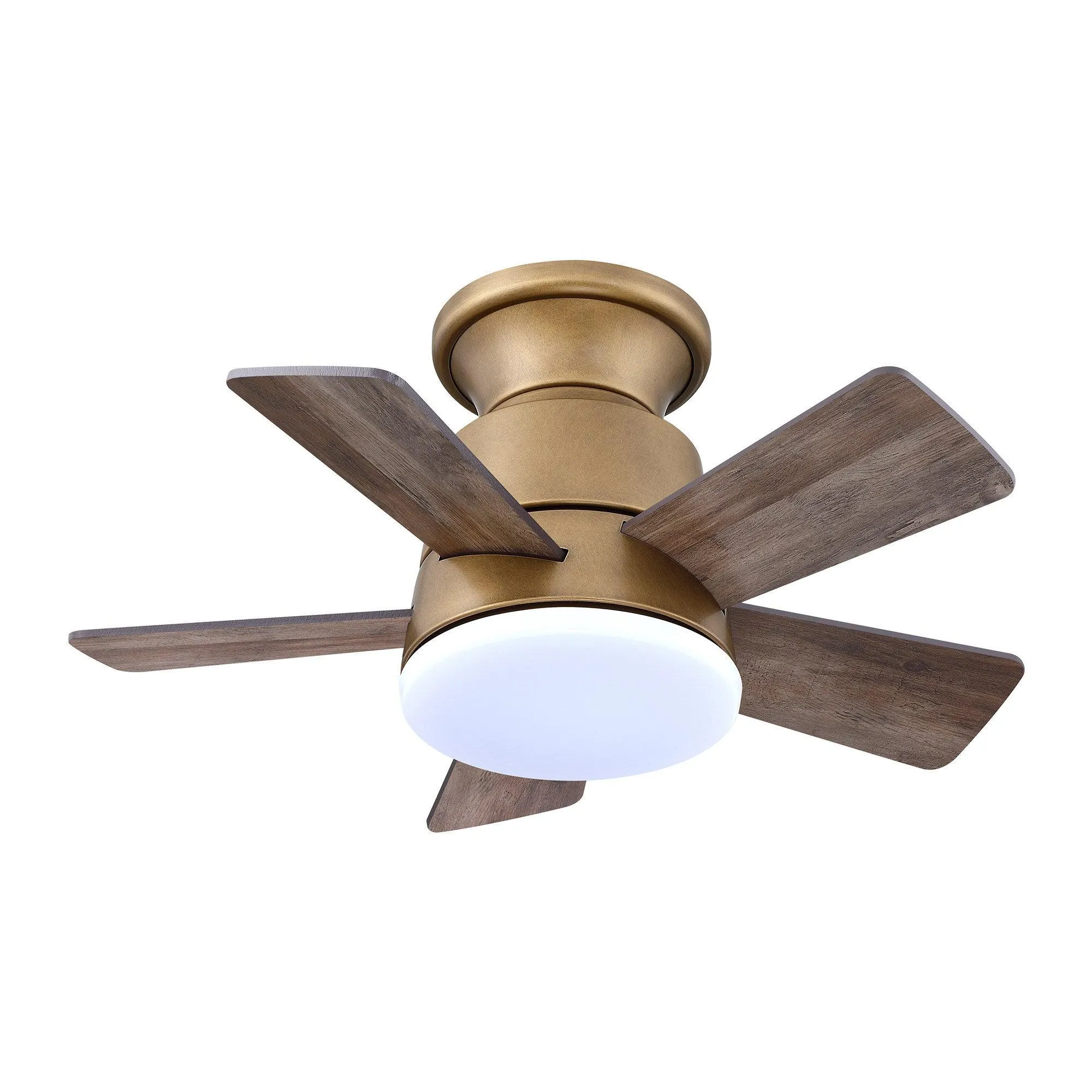 24" Farmhouse Flush Mount Reversible Iron Ceiling Fan with Lighting and Remote Control