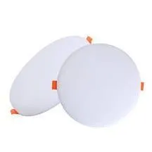 24w Recessed Frameless Panel Light With Adjustable Cutout Round 6500K