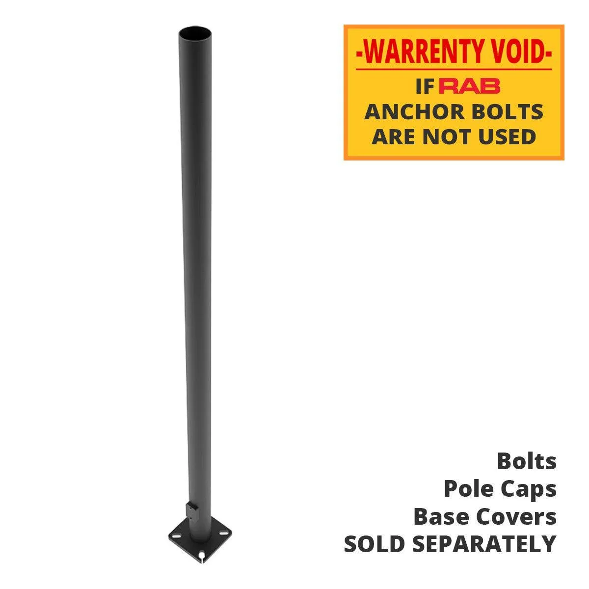 30 ft Light Pole With Base, 4 in Round Shaft, 7 Gauge Thickness, Drilled Tenon, Bronze Finish