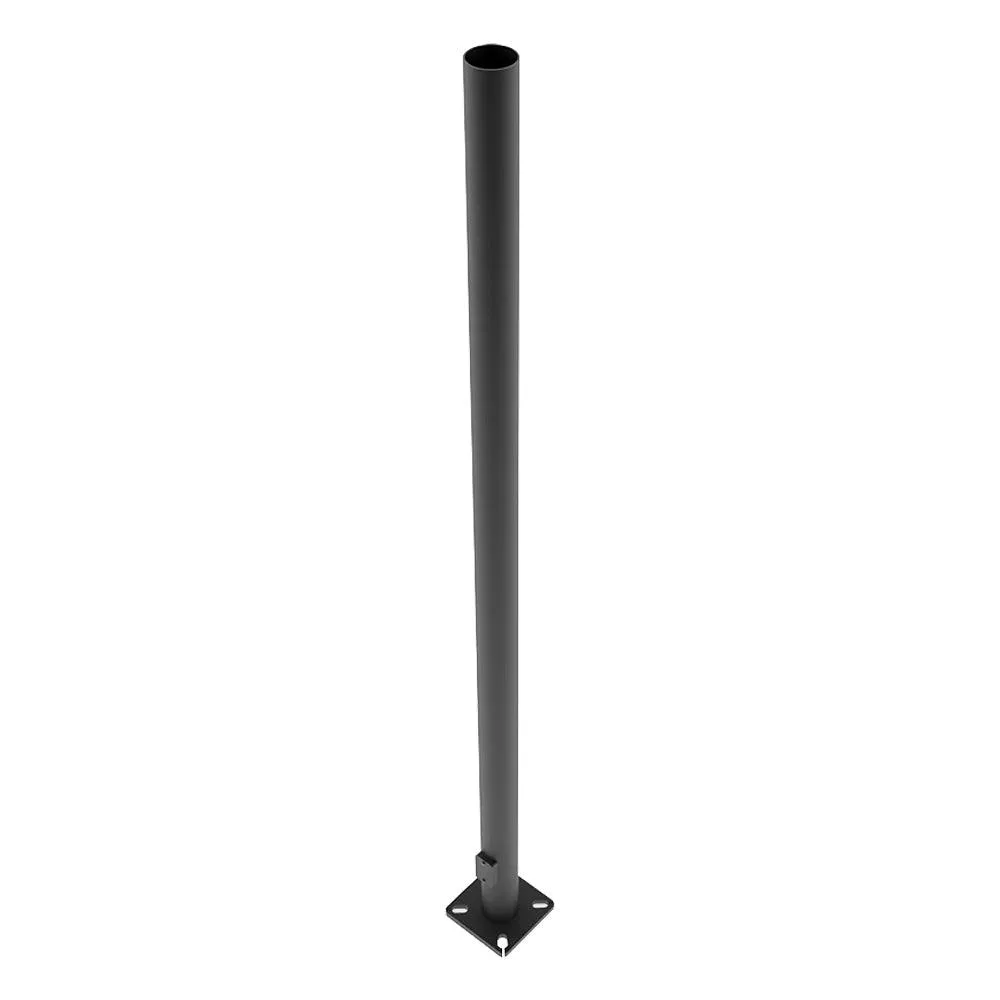 30 ft Light Pole With Base, 4 in Round Shaft, 7 Gauge Thickness, Drilled Tenon, Bronze Finish