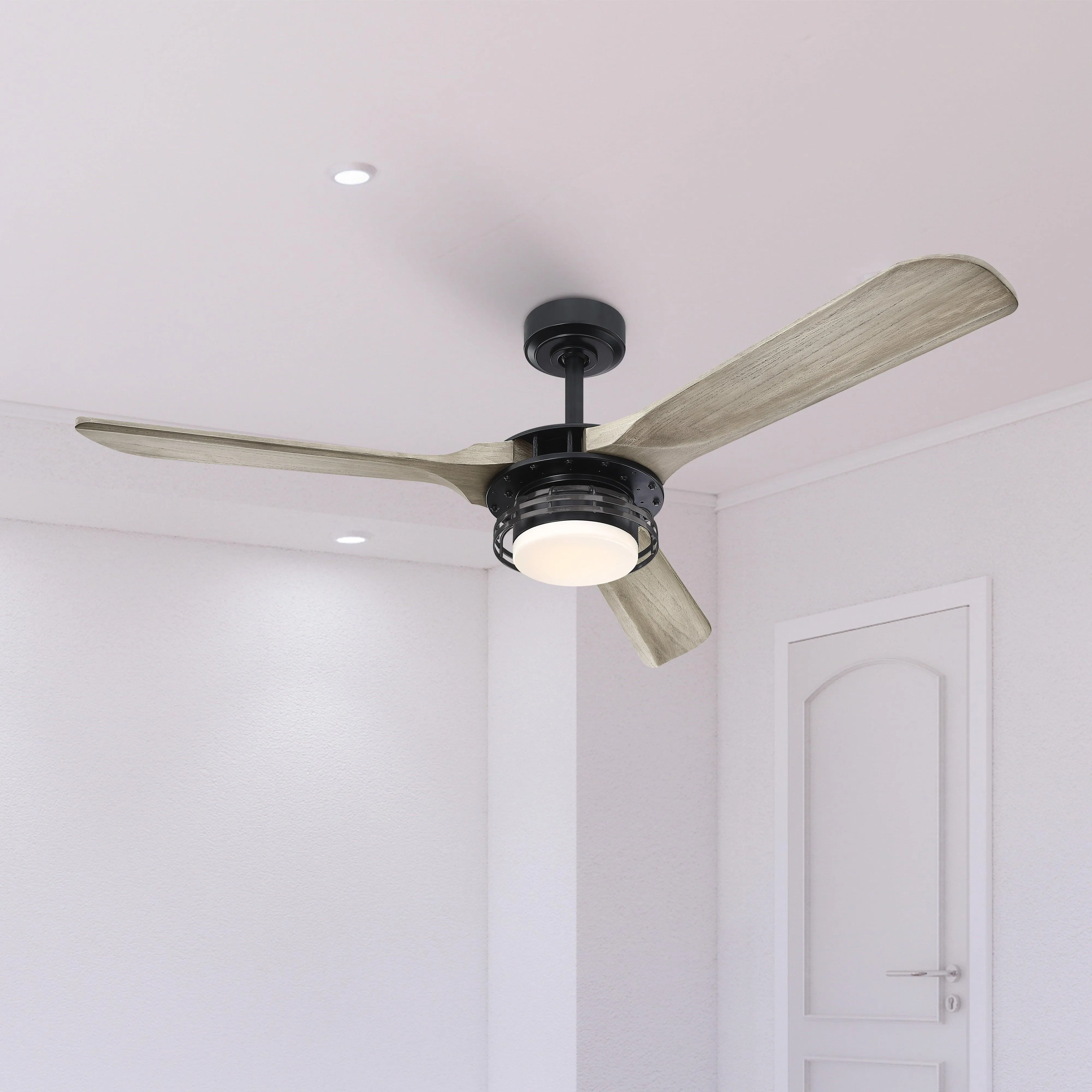 52" Aerofanture Industrial DC Motor Downrod Mount Reversible Ceiling Fan with Lighting and Remote Control