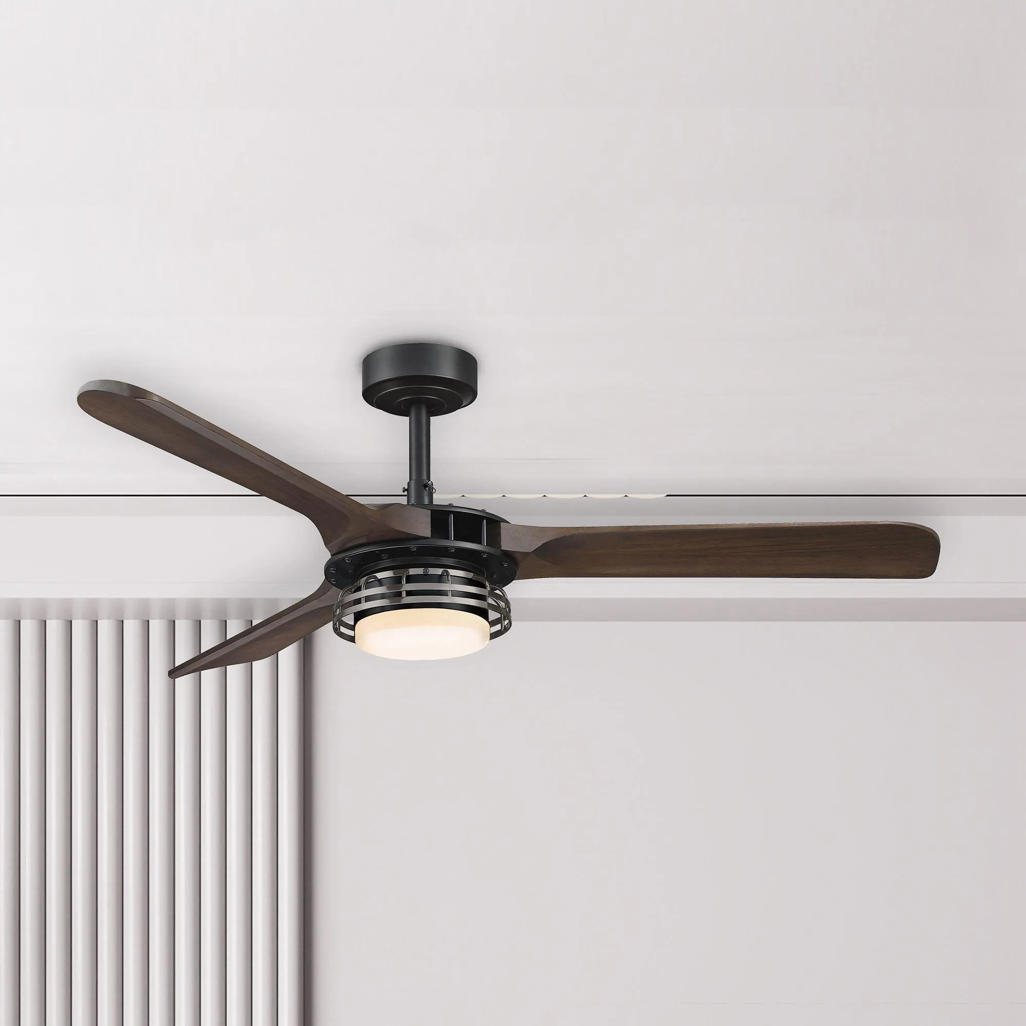 52" Aerofanture Industrial DC Motor Downrod Mount Reversible Ceiling Fan with Lighting and Remote Control