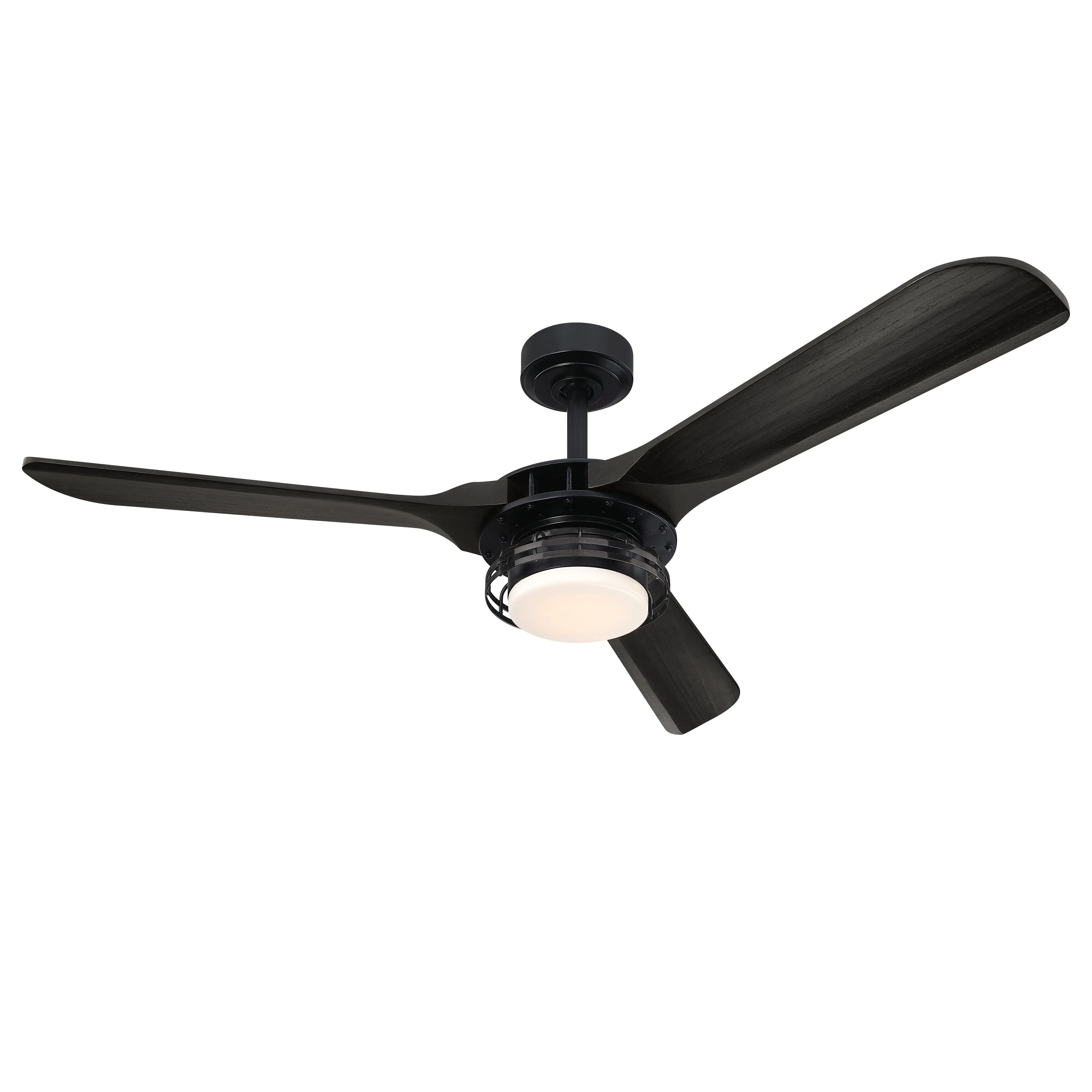 52" Aerofanture Industrial DC Motor Downrod Mount Reversible Ceiling Fan with Lighting and Remote Control