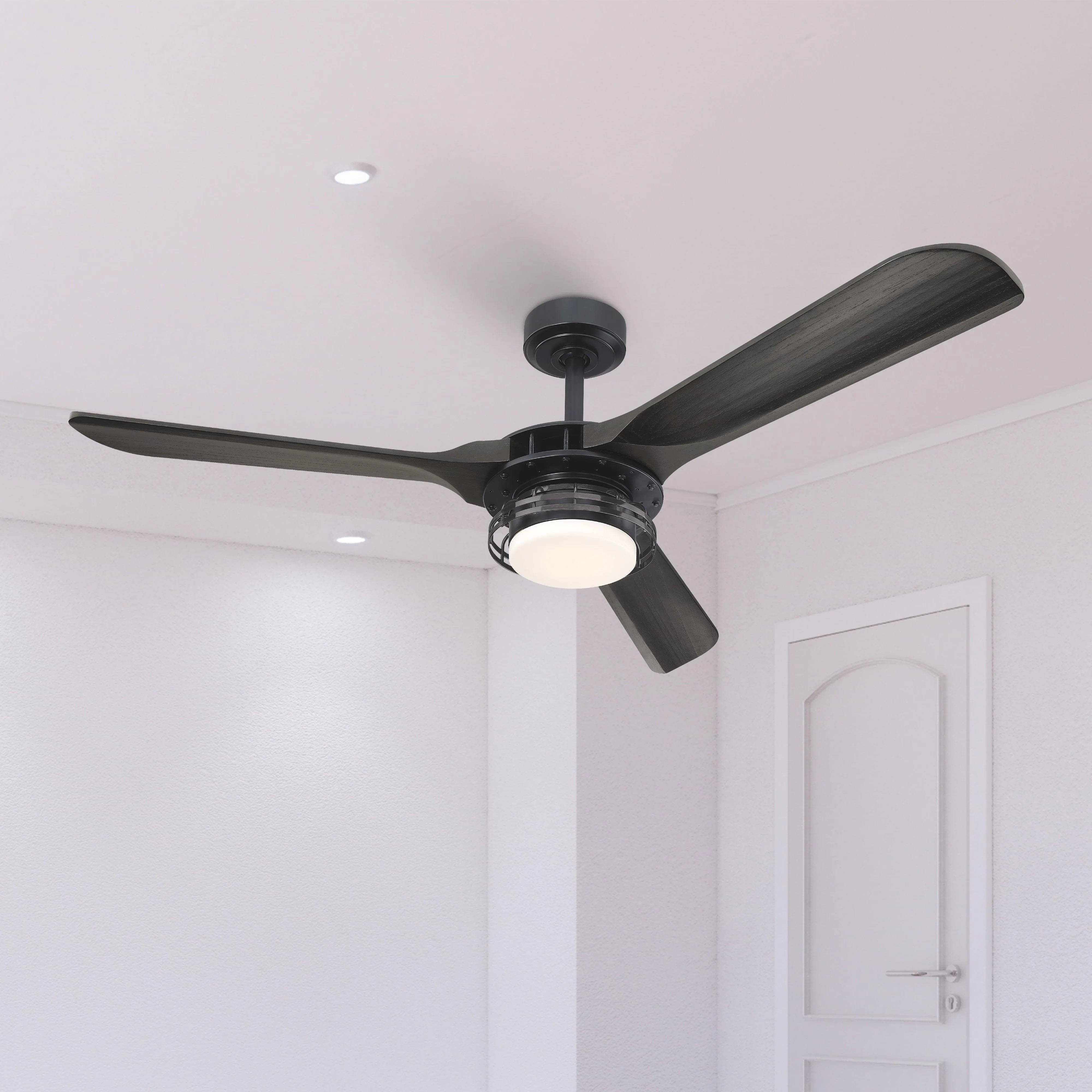 52" Aerofanture Industrial DC Motor Downrod Mount Reversible Ceiling Fan with Lighting and Remote Control