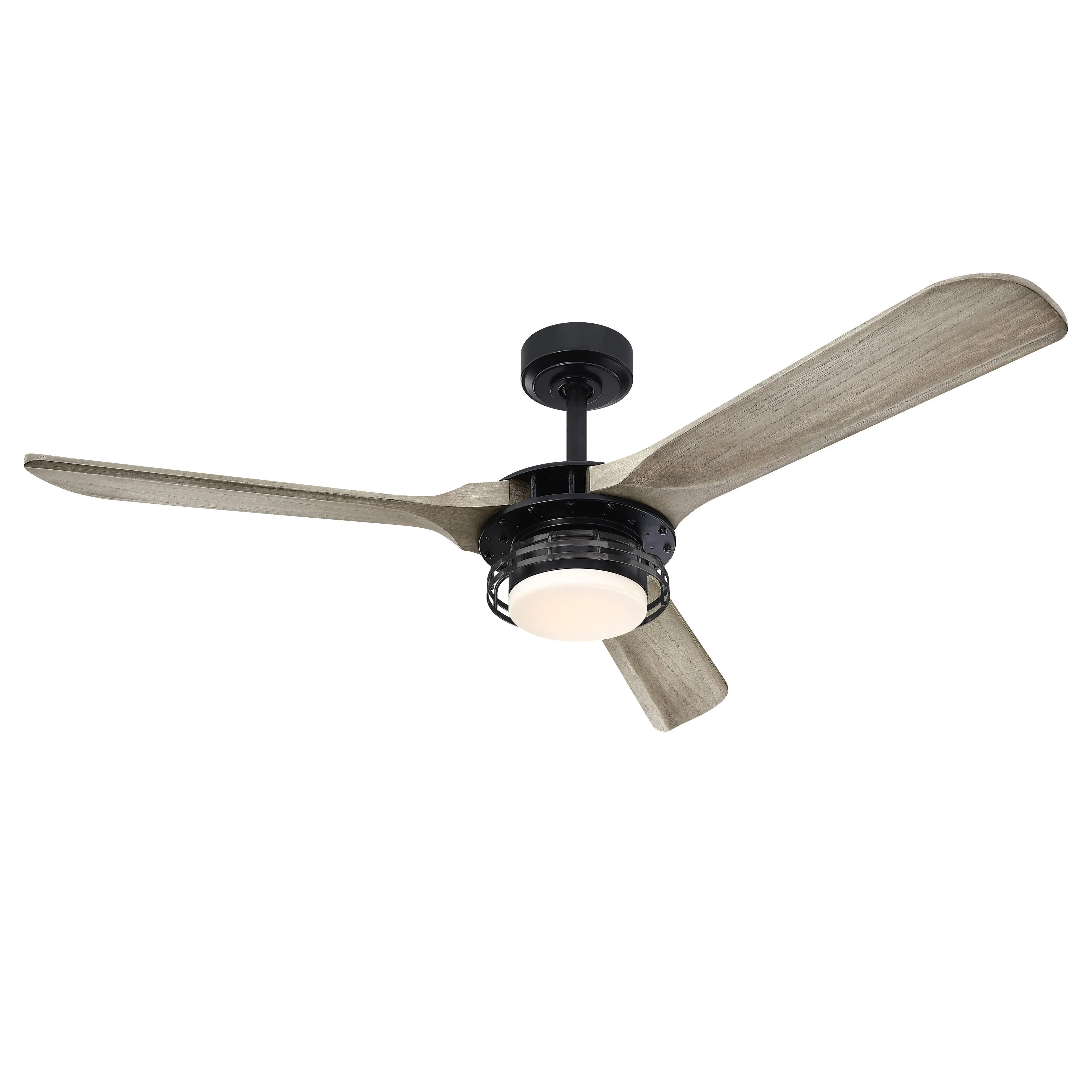 52" Aerofanture Industrial DC Motor Downrod Mount Reversible Ceiling Fan with Lighting and Remote Control