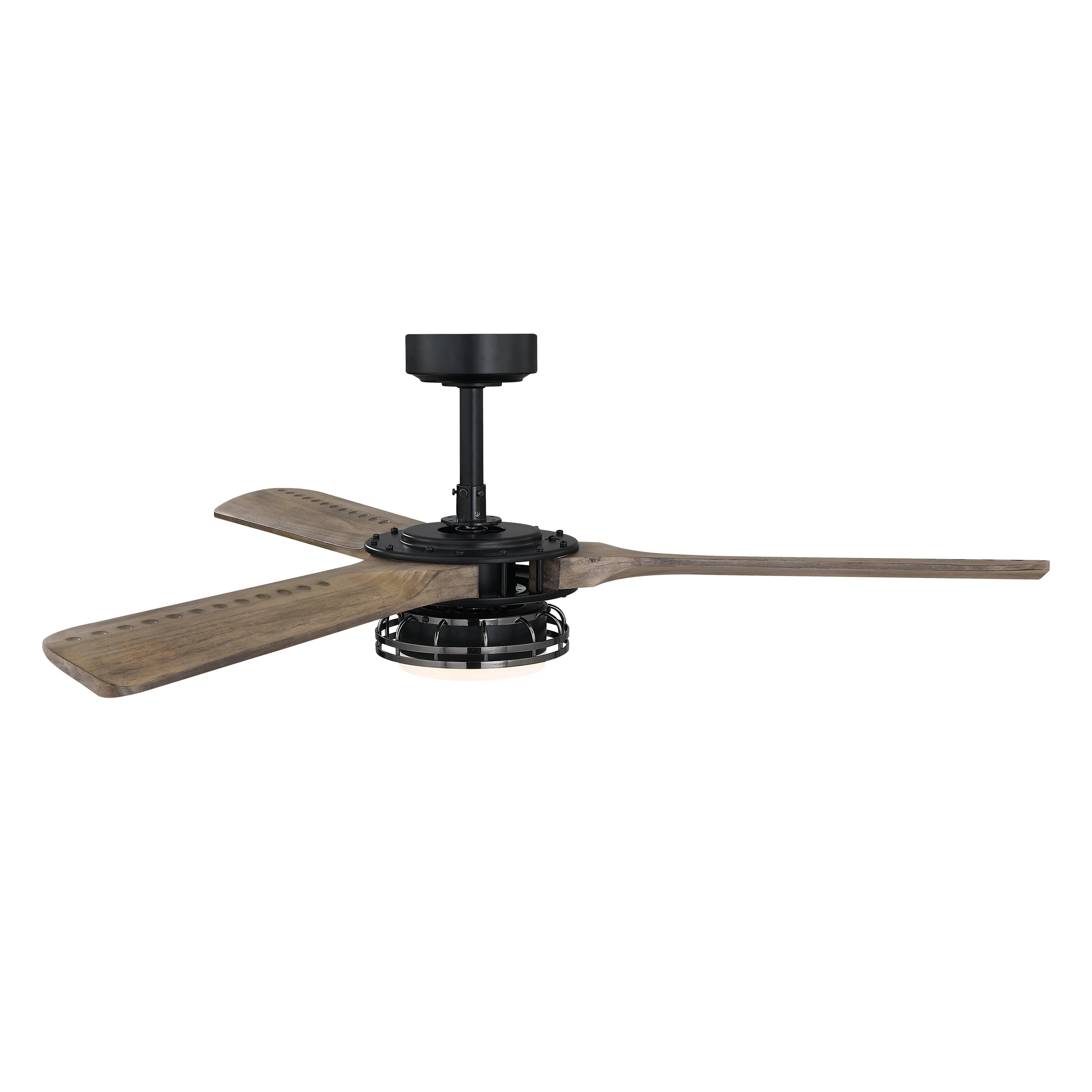 52" Aerofanture Industrial DC Motor Downrod Mount Reversible Ceiling Fan with Lighting and Remote Control