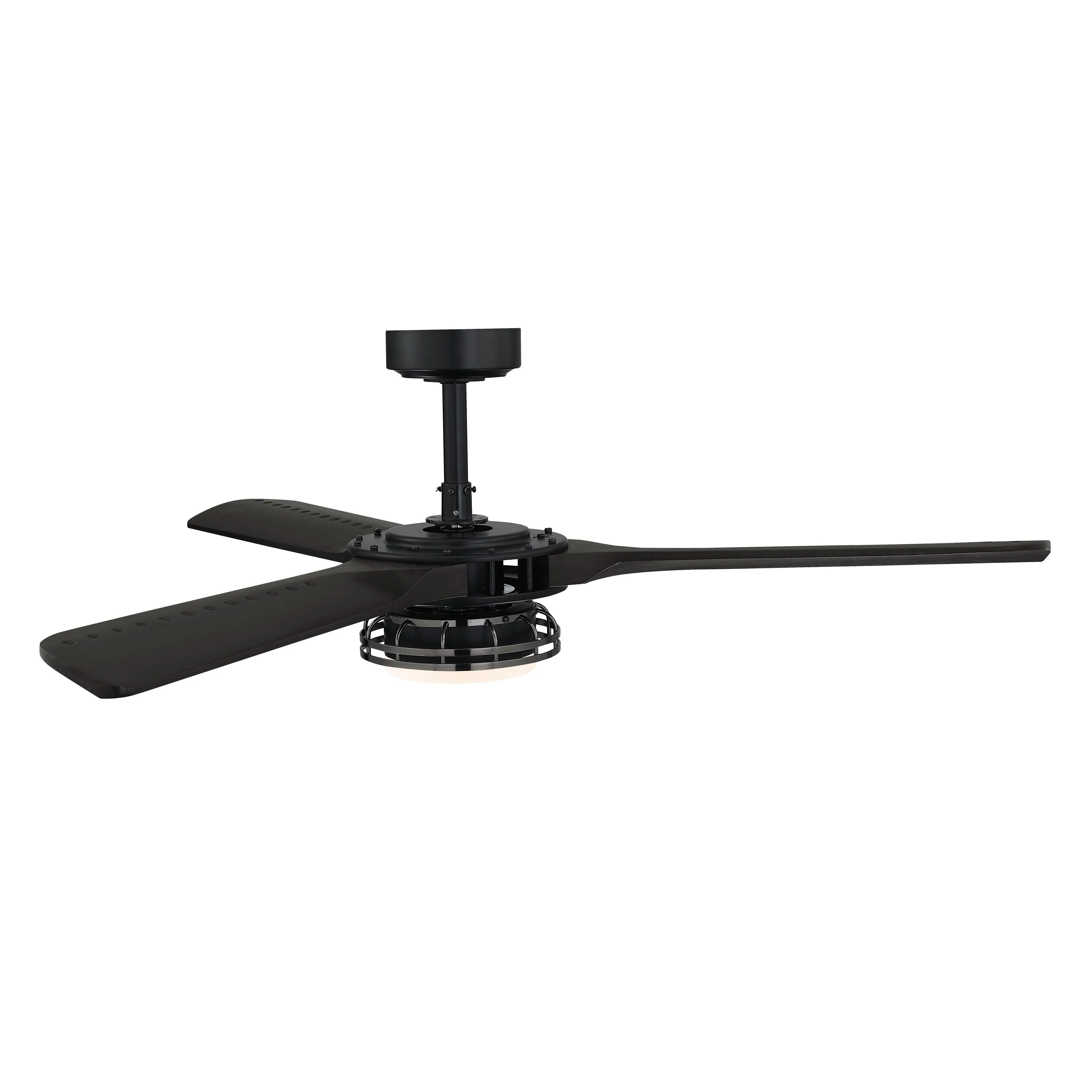 52" Aerofanture Industrial DC Motor Downrod Mount Reversible Ceiling Fan with Lighting and Remote Control