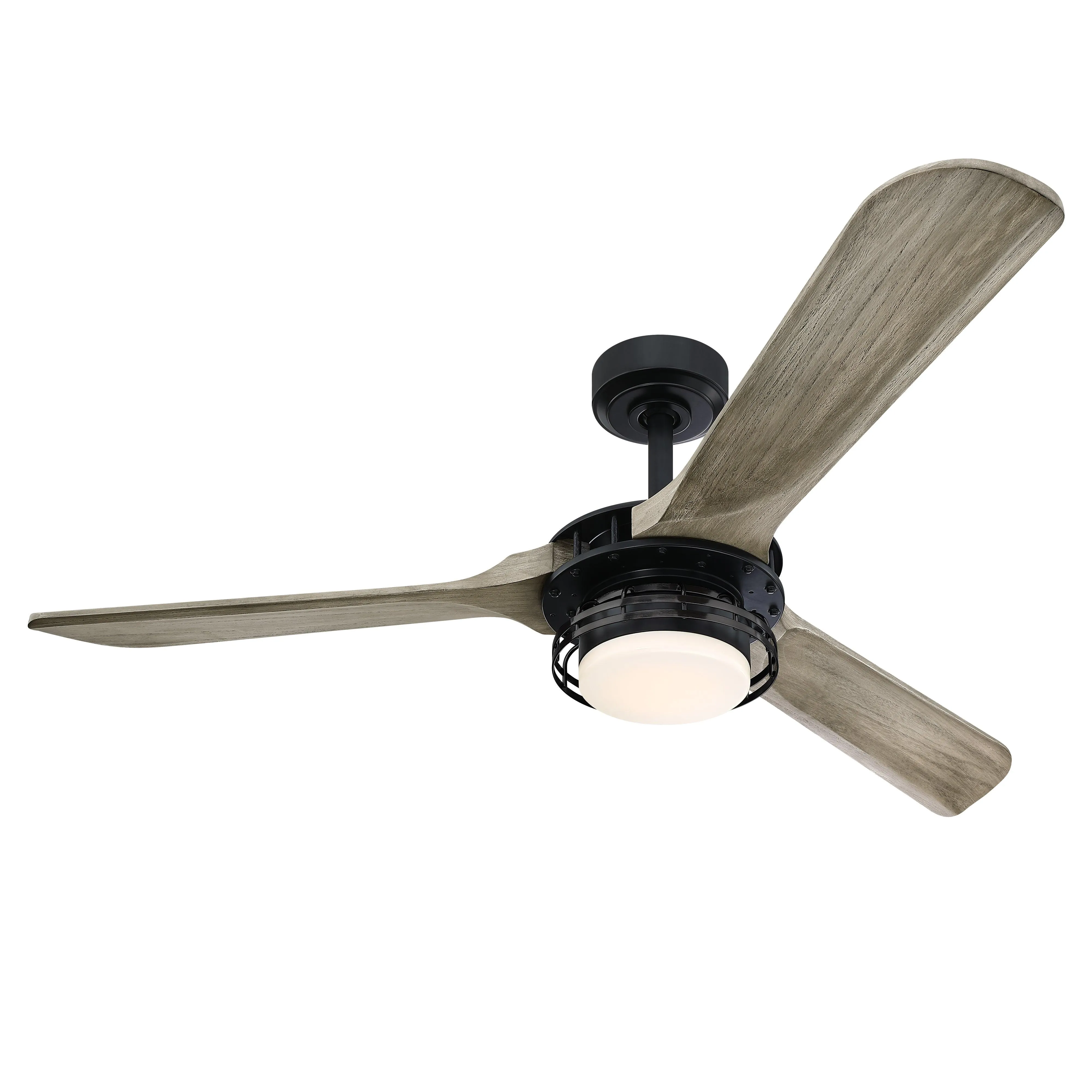 52" Aerofanture Industrial DC Motor Downrod Mount Reversible Ceiling Fan with Lighting and Remote Control