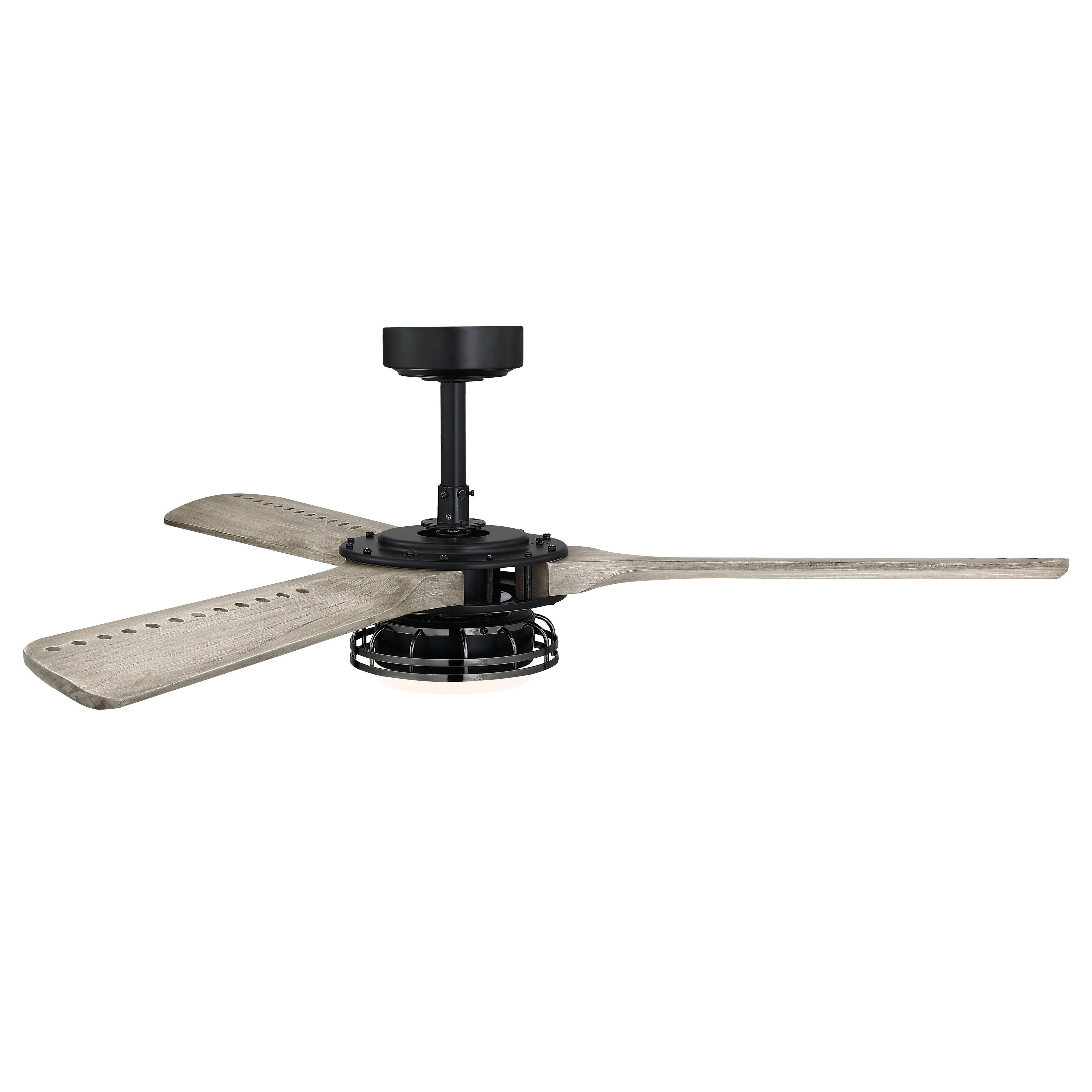 52" Aerofanture Industrial DC Motor Downrod Mount Reversible Ceiling Fan with Lighting and Remote Control