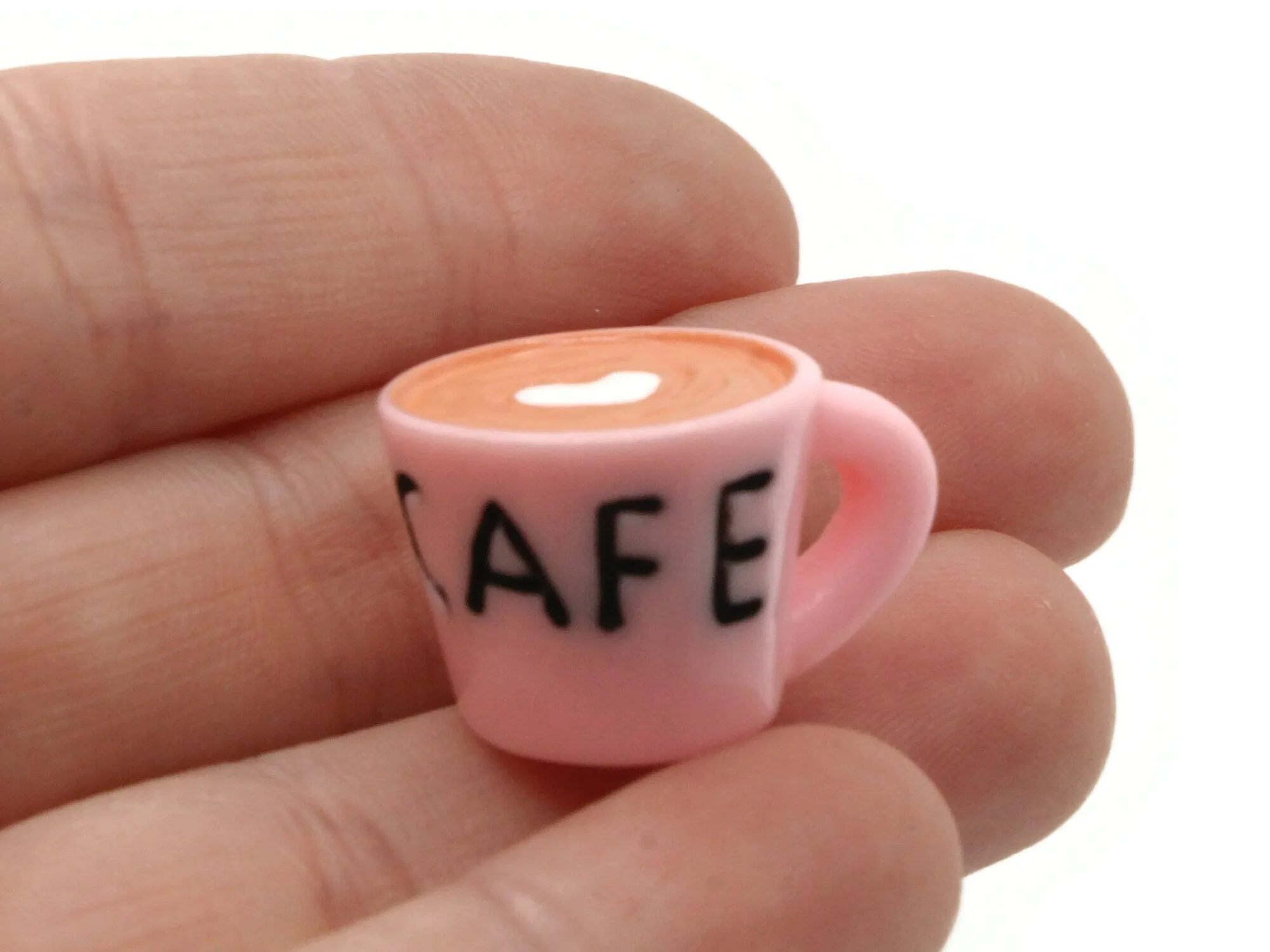 6 23mm Light Pink Mug Charms Coffee Mugs Miniature Cafe Cups