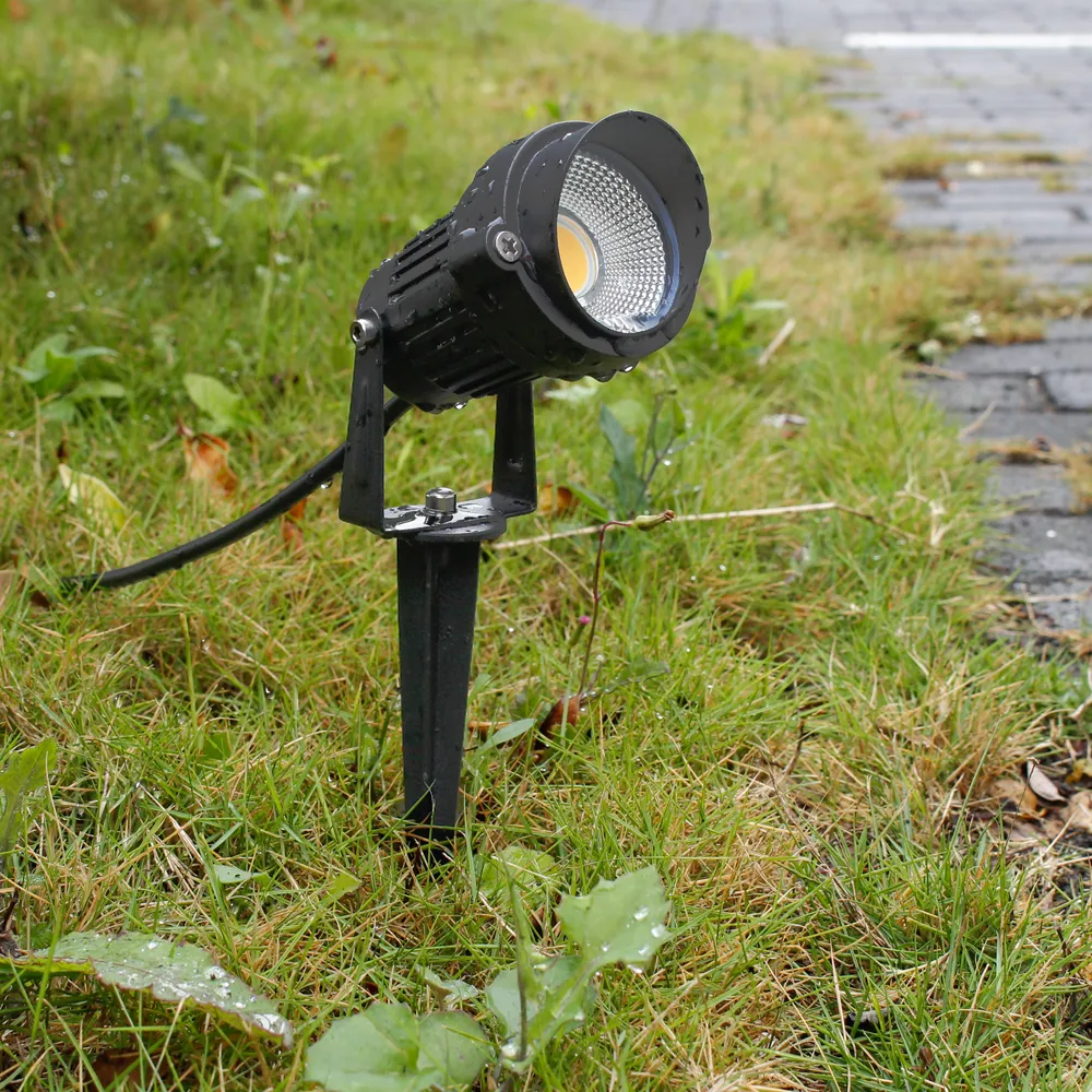 8 PACK of 5W Warm White Outdoor IP65 Ground Inserted LED Garden Light Bullet Head Black Finish