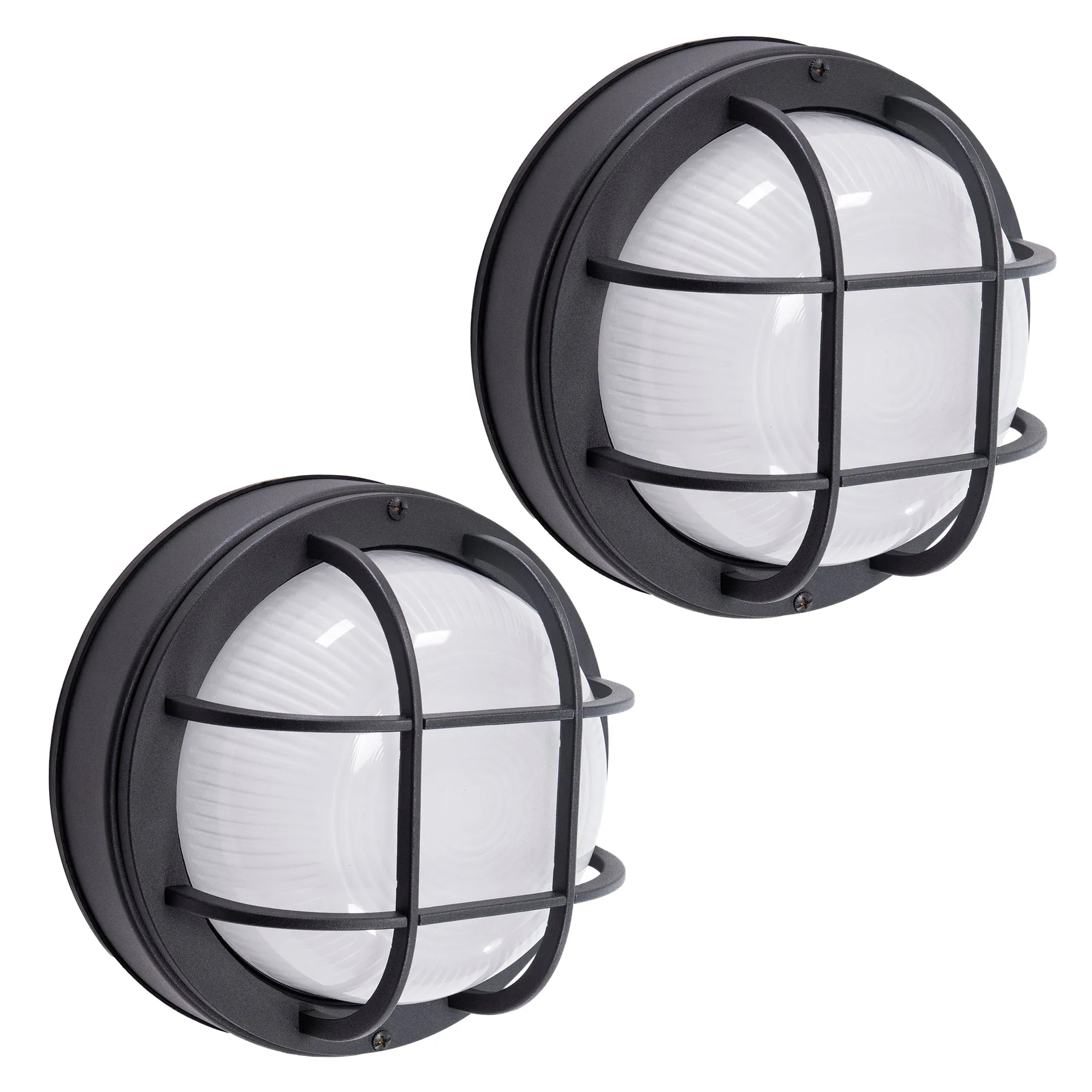 8” Round Integrated LED Nautical Bulkhead, 900 Lumens, 3K, in 3 Finishes