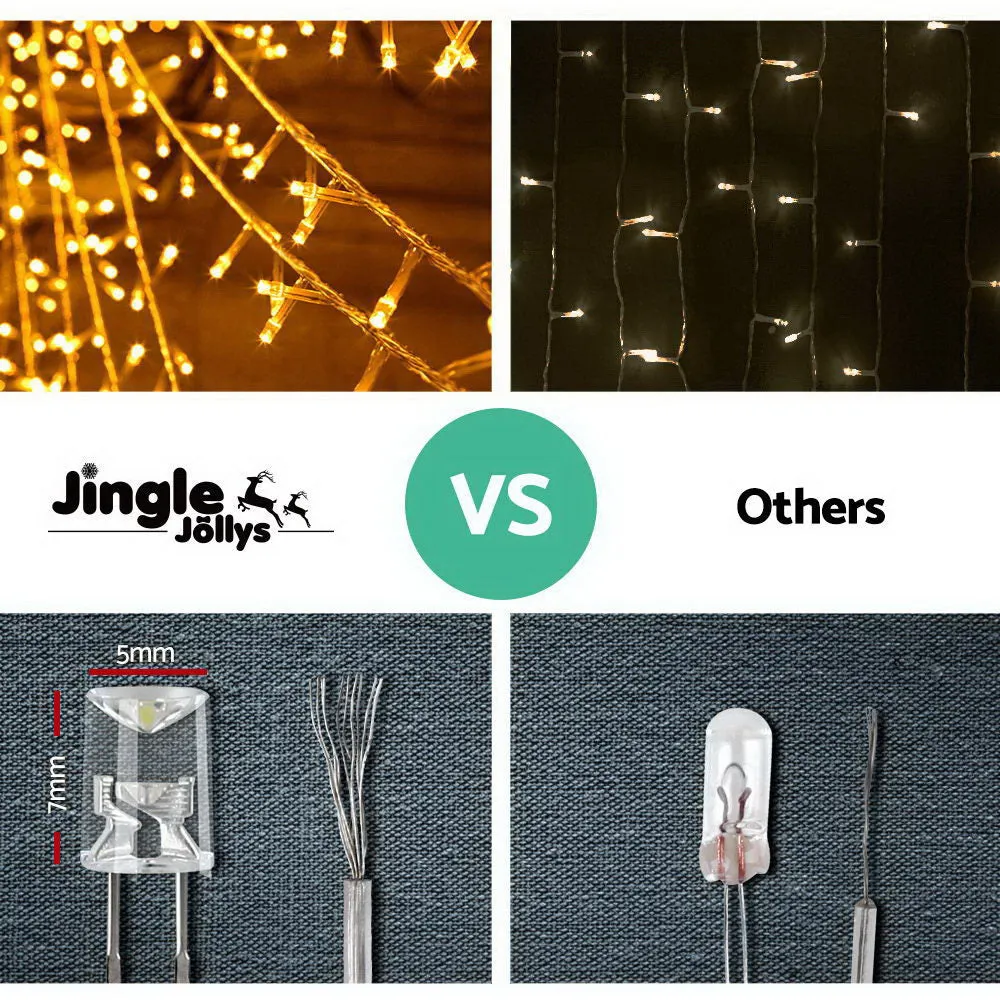 800 LED Warm White Icicle Christmas Lights, 20M - Jingle Jollys