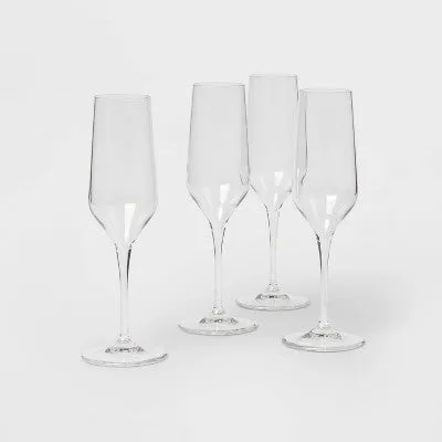 8oz 4pk Glass Atherton Champagne Glasses - Threshold