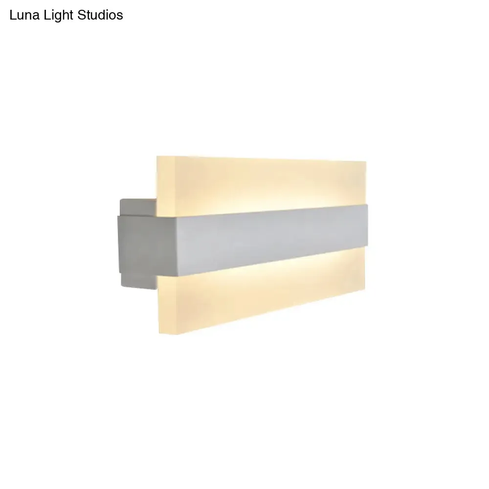 9" Acrylic Rectangular LED Wall Lamp White Sconce Light for Bedroom