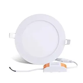 9W Recessed Panel Light With Driver Round 6500K  - Budget