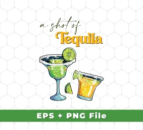 A Shot Of Tequila, Tequila Wine, Lime And Salt, Svg Files, Png Sublimation