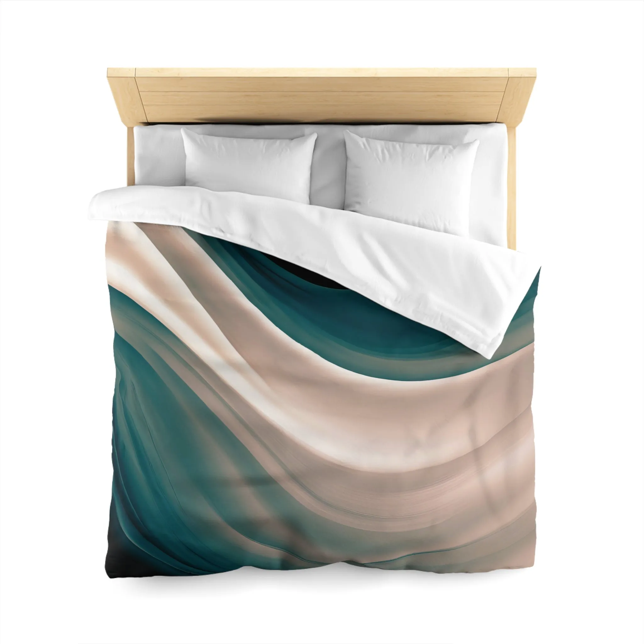 Abstract Duvet Cover | Forest Green, Beige Ombre