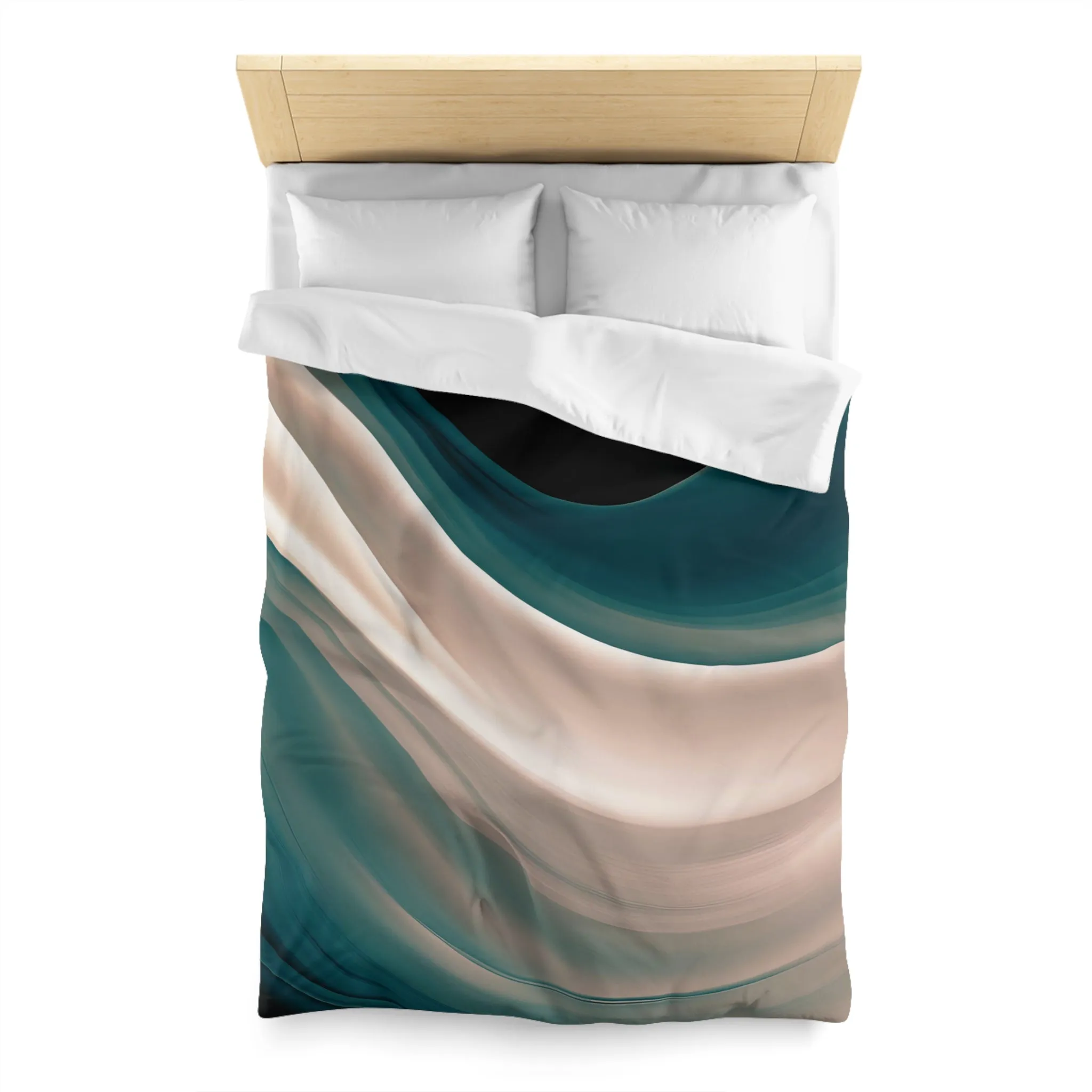 Abstract Duvet Cover | Forest Green, Beige Ombre