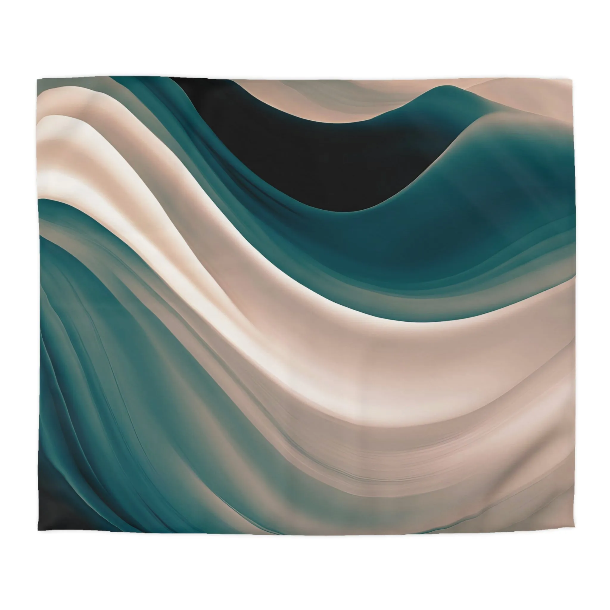 Abstract Duvet Cover | Forest Green, Beige Ombre