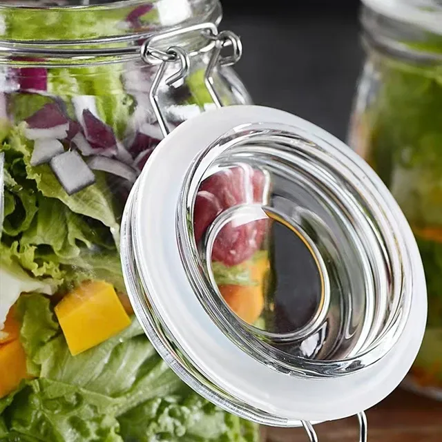 Airtight Glass Preserve Jar Container with Clip Clamp Lid