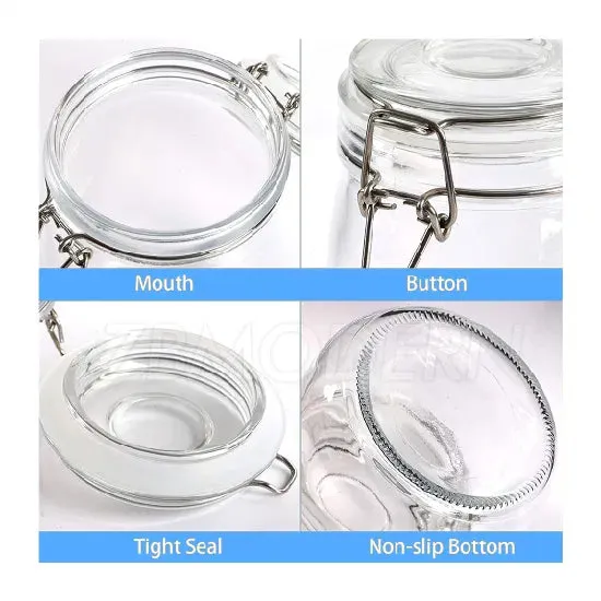 Airtight Glass Preserve Jar Container with Clip Clamp Lid