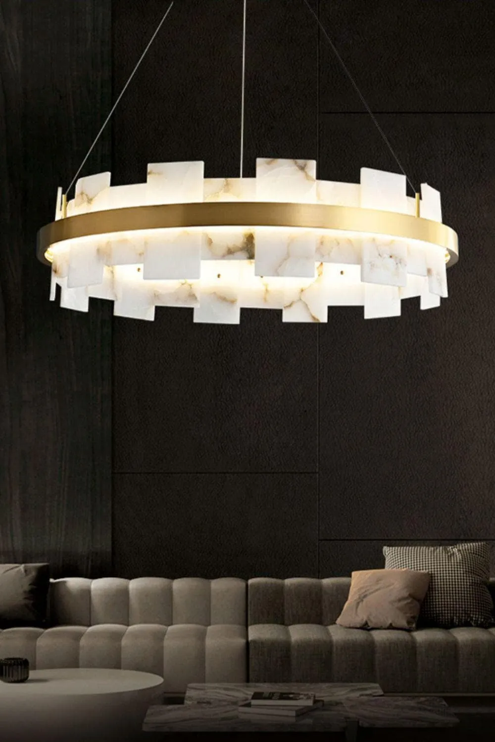 Alabaster Halo Chandelier