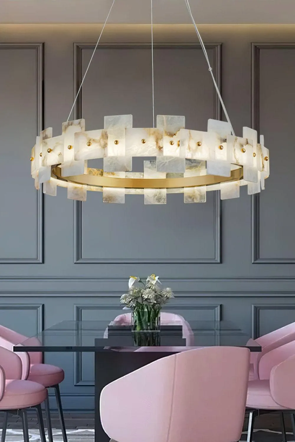 Alabaster Halo Chandelier